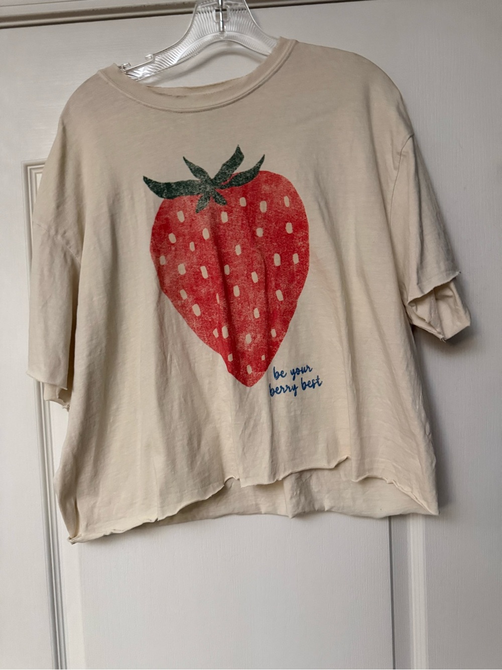 Kids Cream Strawberry Graphic Tee - Be Your Berry Best